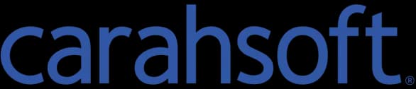 The Carahsoft logo features the company name carahsoft in bold, blue lowercase letters on a transparent background.
