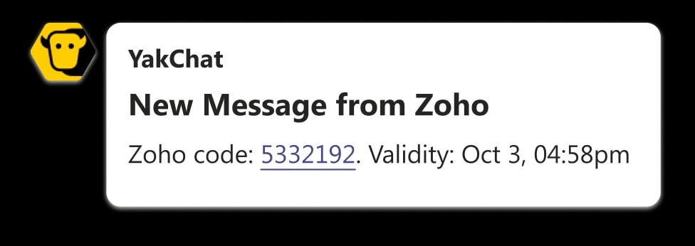 Bot message example