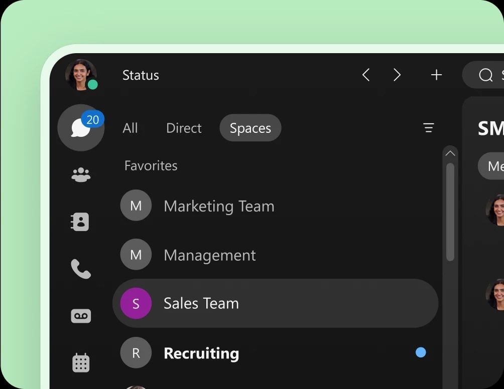 Webex shared space alert