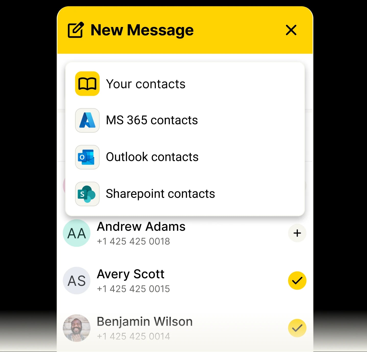 Select your contact book