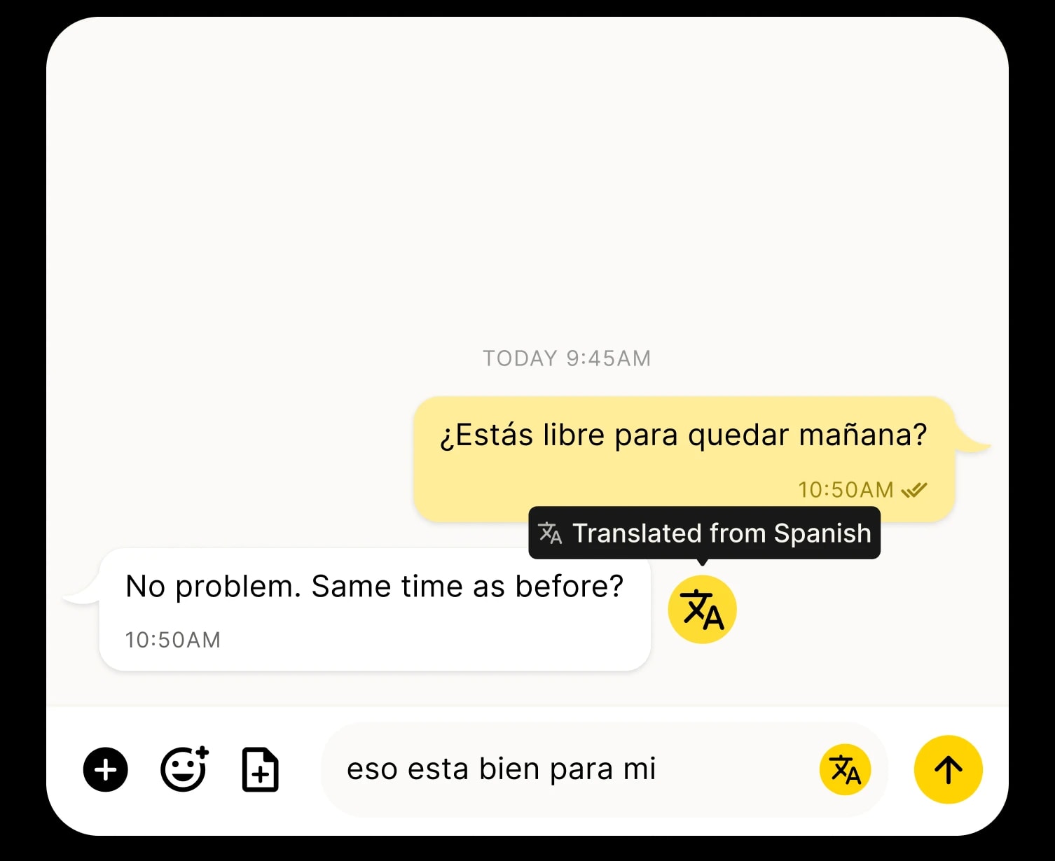 Translate text messages