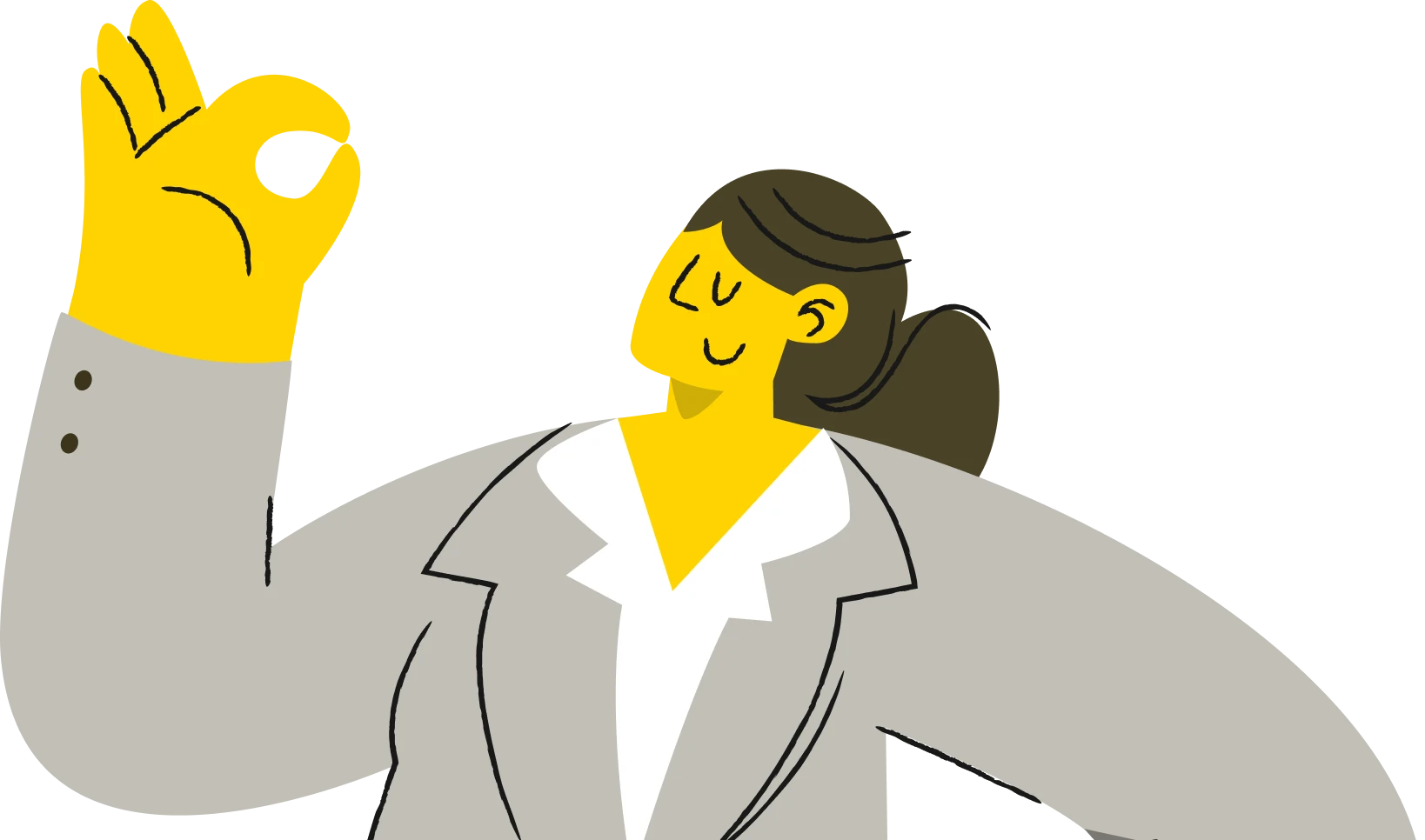 illustration of woman with Okay expression