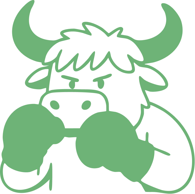 Illustration of a yak boxing