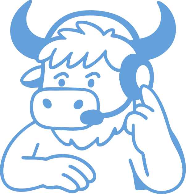 Illustration of a yak wearing call center headset