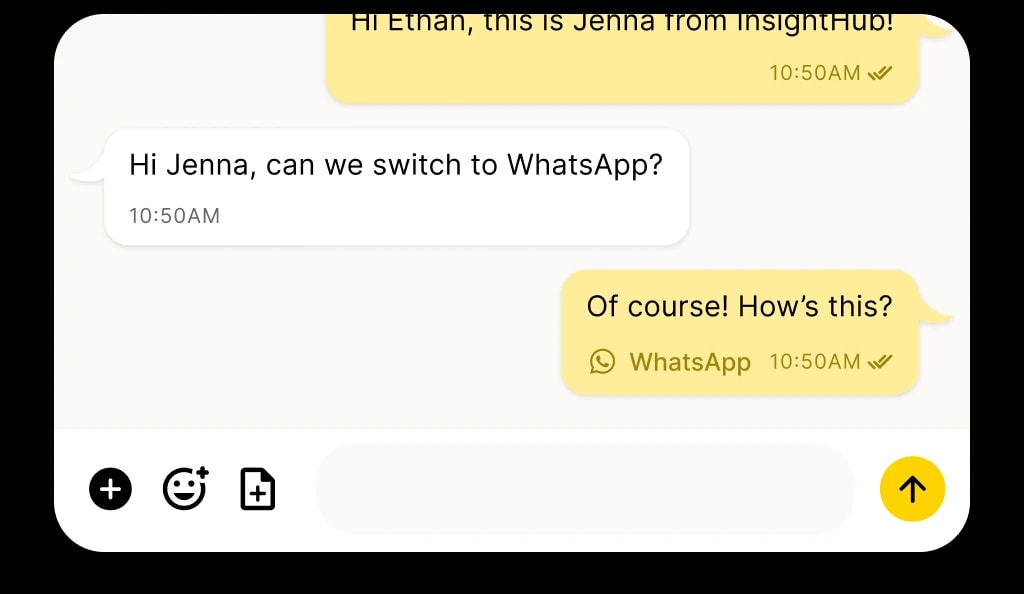 Image of someone texting using WhatsApp