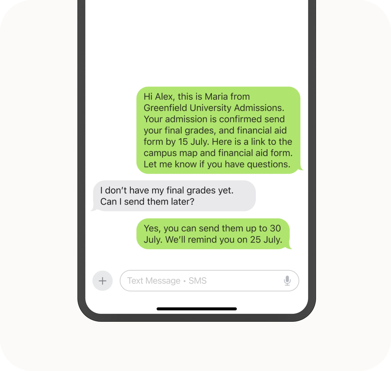 SMS from your device