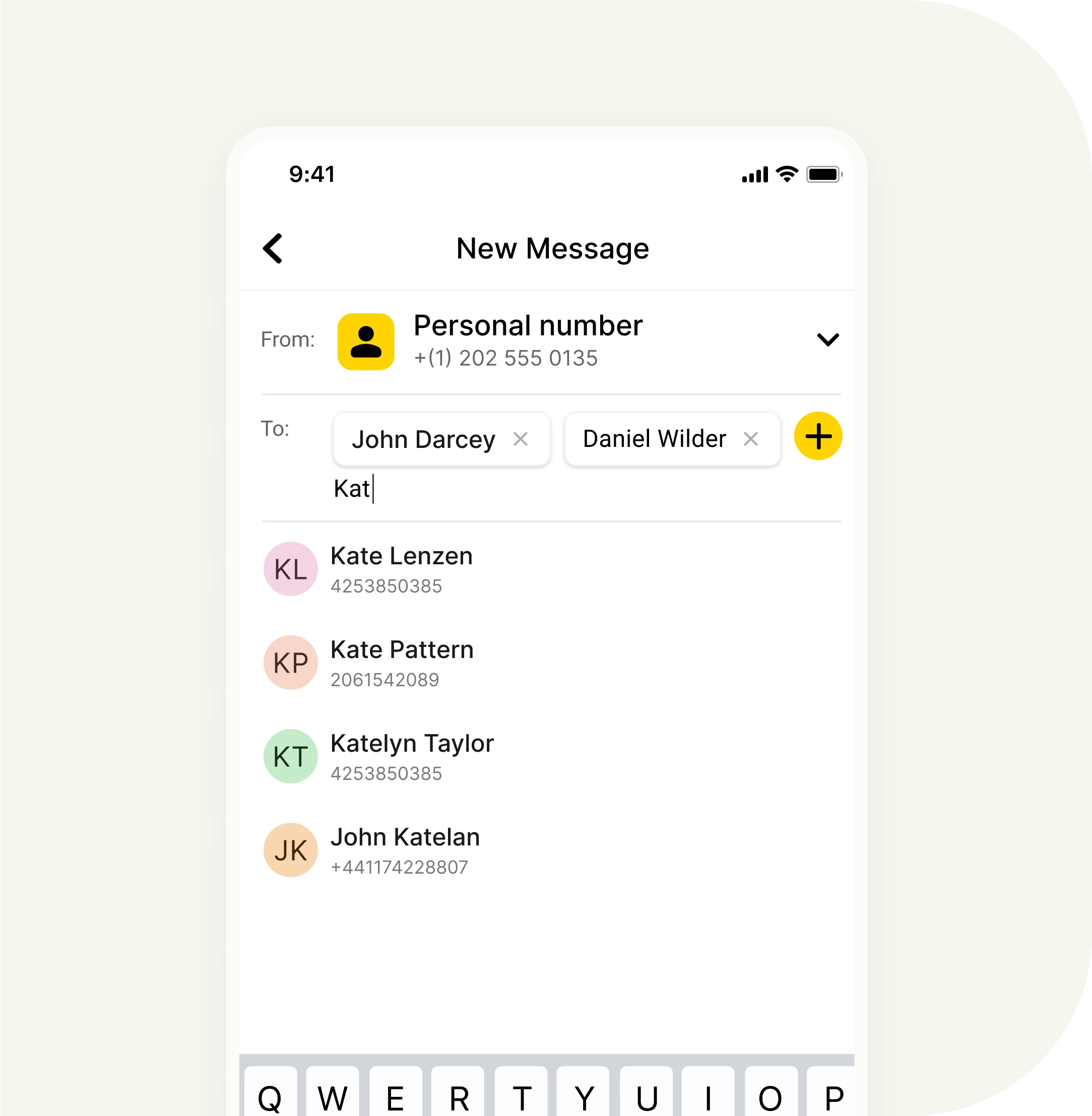 Screenshot of YakChat being used on mobile