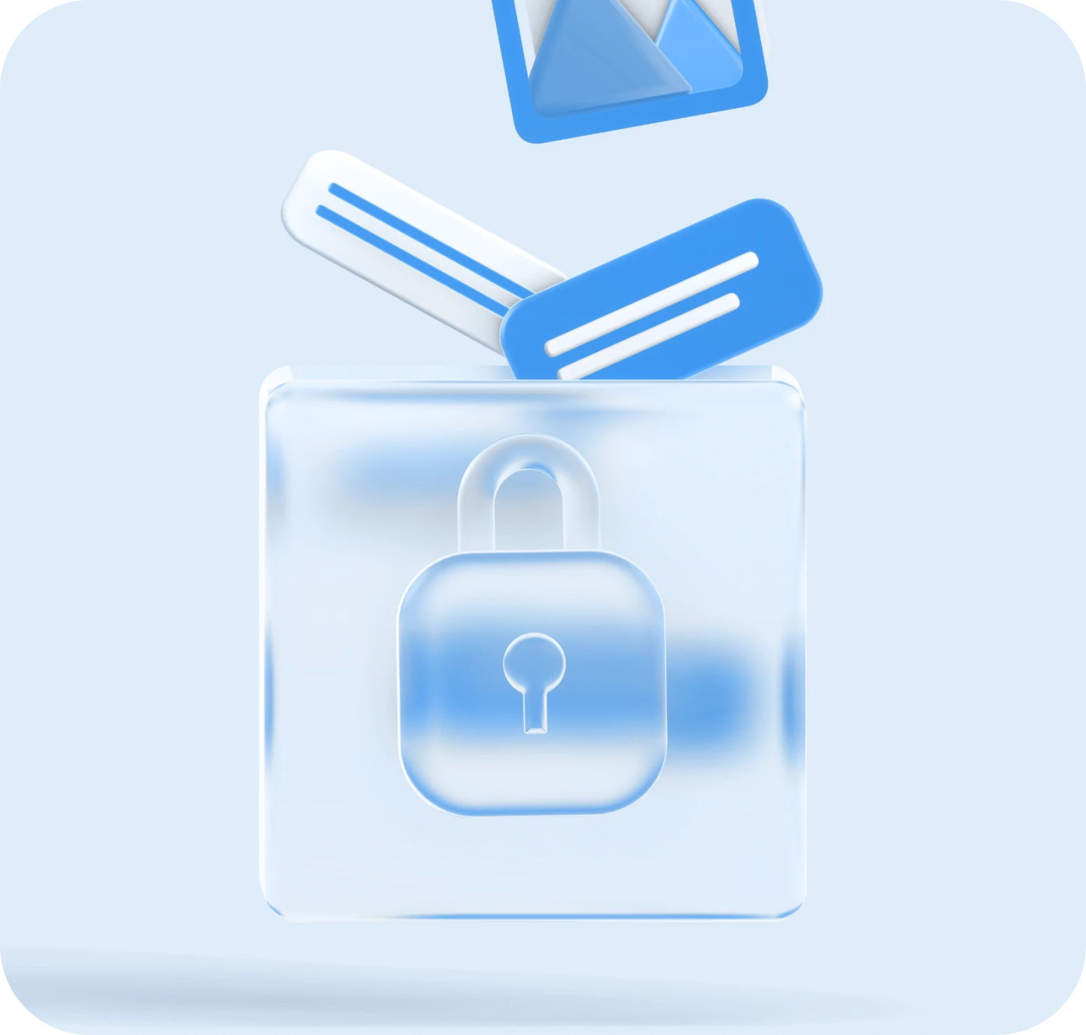 Speech bubbles landing in a secure archive