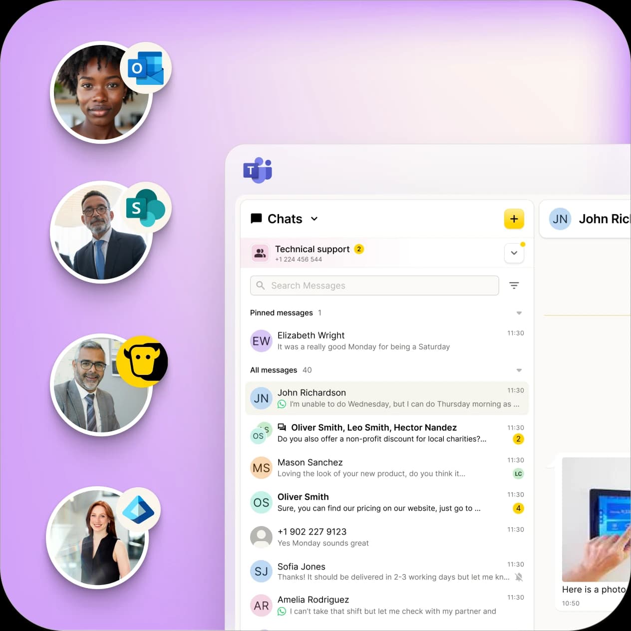 Microsoft Teams with user avatars