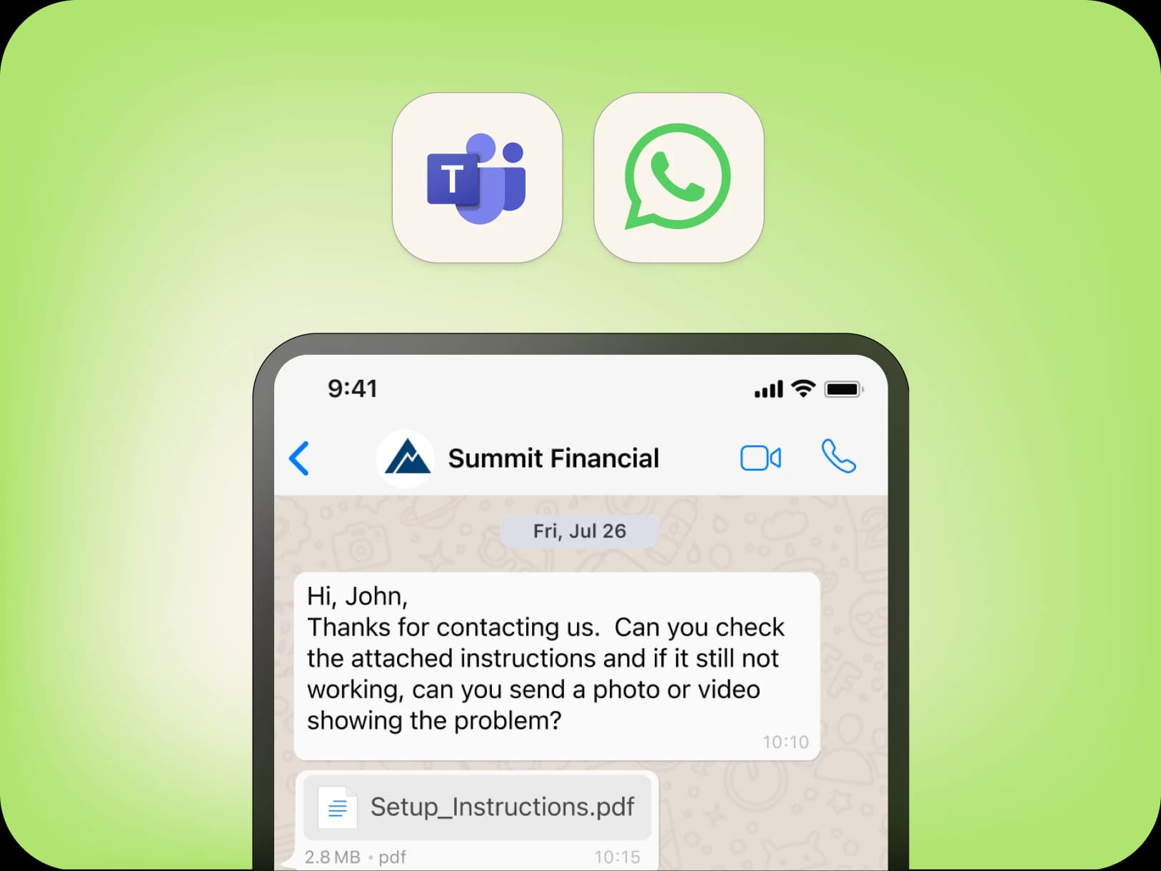 WhatsApp for Microsoft Teams